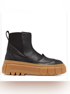 Sorel Black Leather Caribu Waterproof Boot